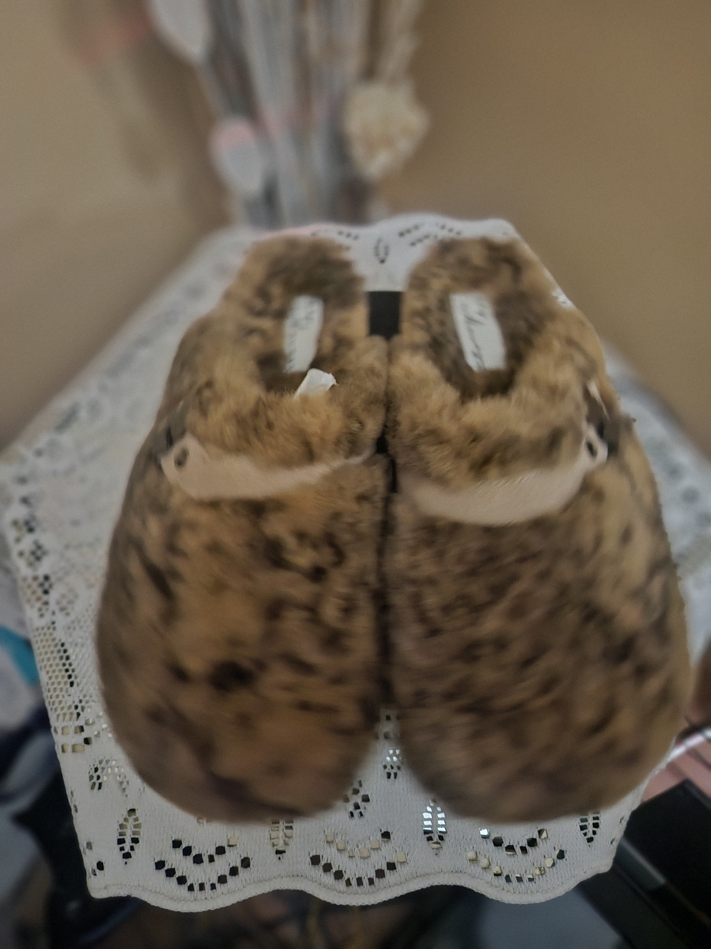 ❤️❣️Womens Vintage Havana Brown Faux Fur Slip-On Slippers - Size 8 - NWOT💞❤️‍🩹